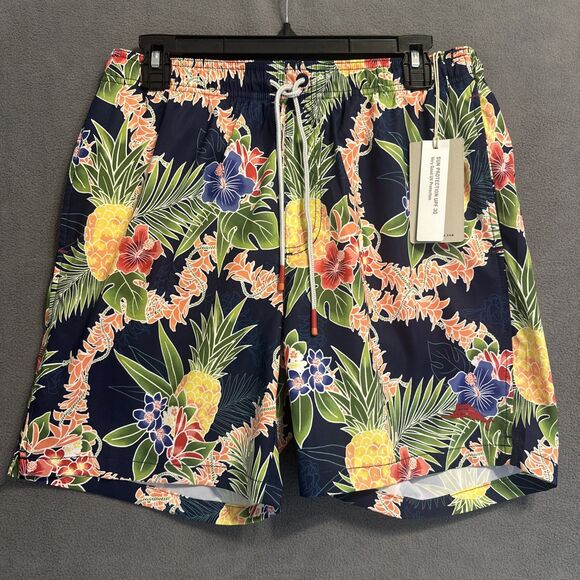 Tommy Bahama Swim Trunks Lined Tropical Floral Print Mens Size M 6" Inseam Beach - Picture 1 of 7